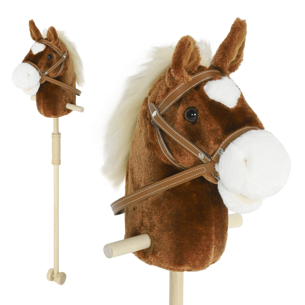 Cavallo a Dondolo in Legno con Ruote ¨C Zephmum ¨C 95 cm Marrone