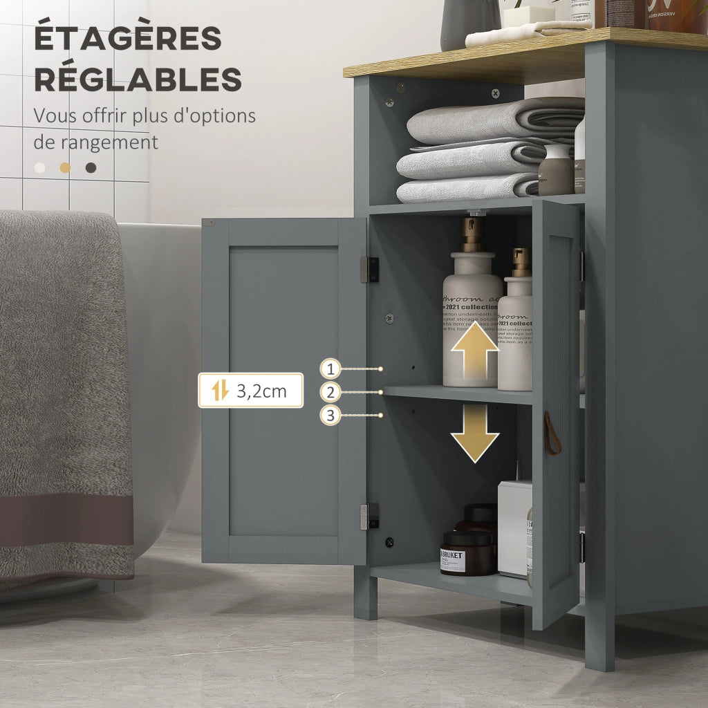 Mobiletto bagno sospeso con ante ¨C zephmum ¨C grigio naturale 60x30x
