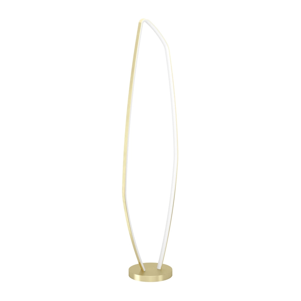 Piantana Moderna Vallerosa Alluminio Ottone Spazzolato Luce Led Integrato 25,2W
