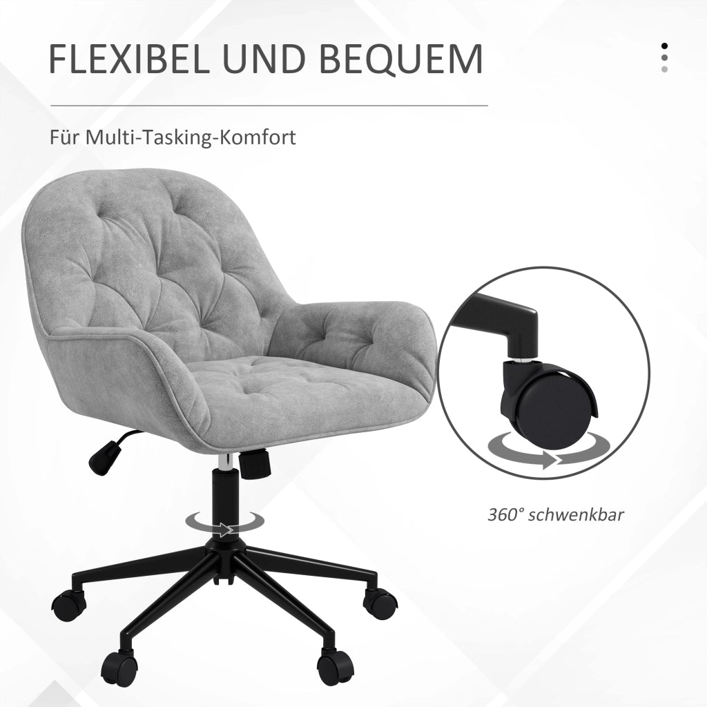 Sedia da ufficio ¨C Xylo ¨C tessuto effetto velluto grigio, altezza regolabile