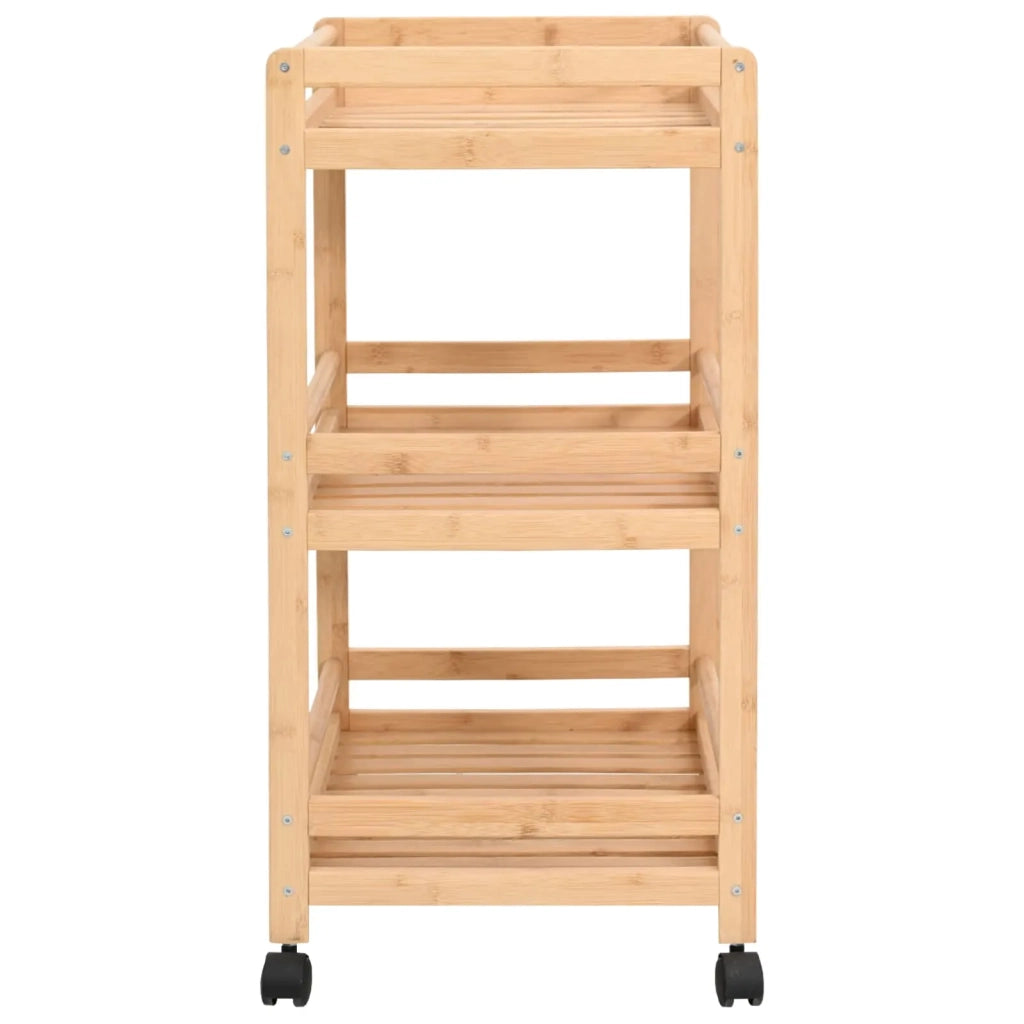 Carrello da Cucina con Ruote Naturale 46 x 38 x 76 cm Bambù