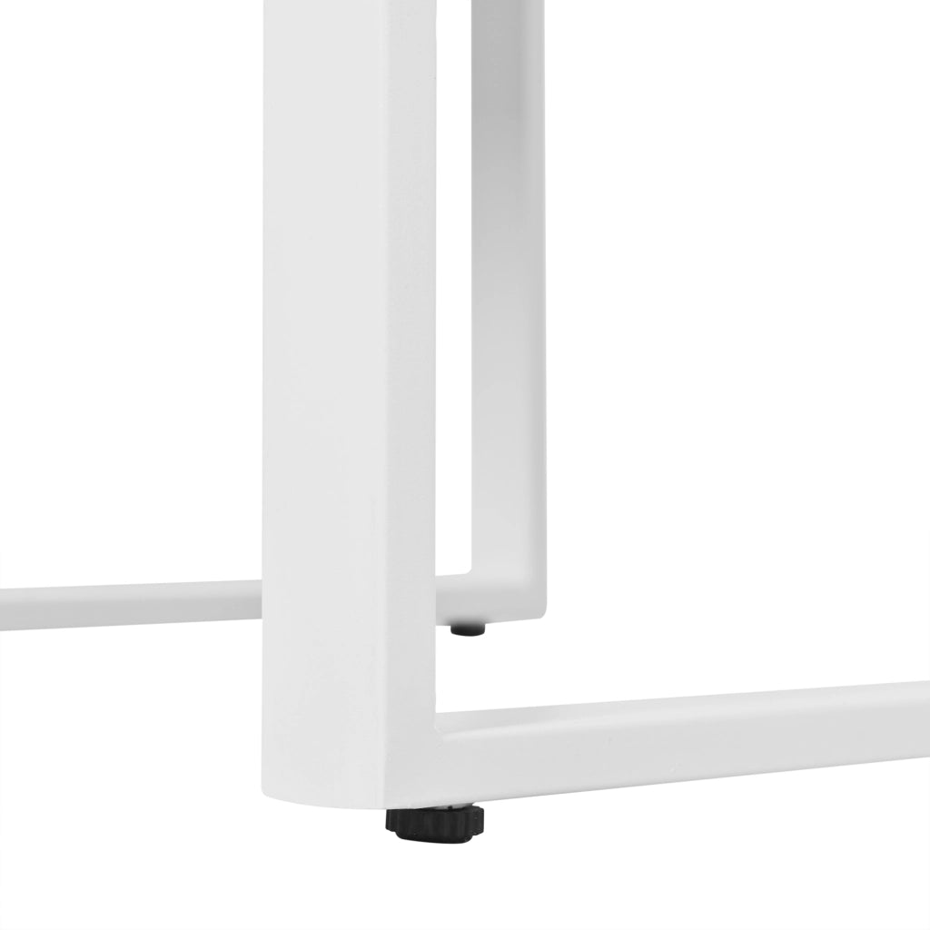 Set da pranzo per esterni con tavolo in vetro temperato e 6 sedie in rattan marrone e bianco