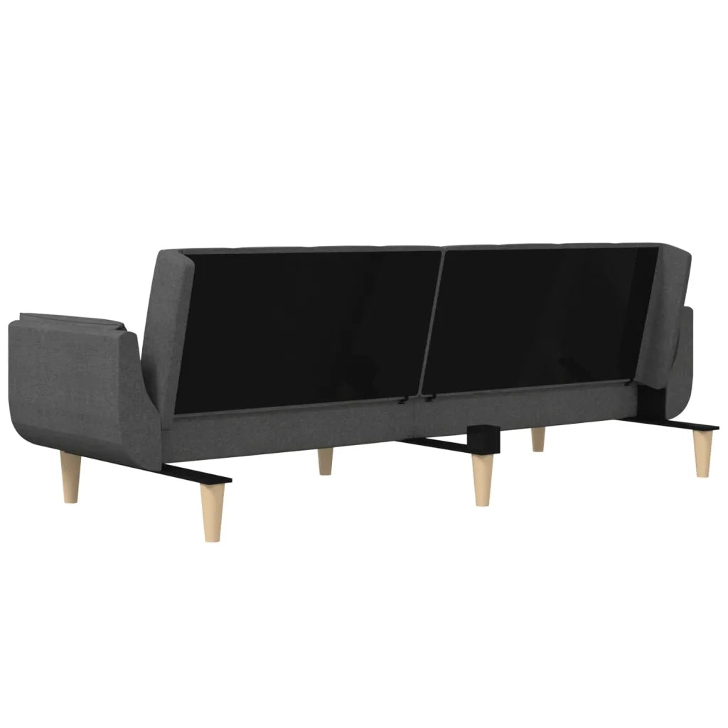 Divano Letto a 2 Posti con 2 Cuscini-Sofa Letto 2 Posti-Daybed Grigio Scuro in Tessuto 646982