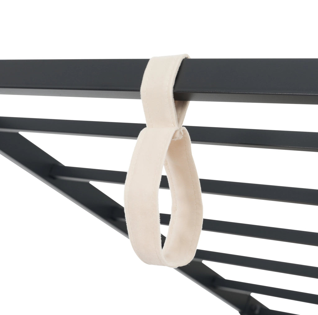 Letto daybed 90x200 cm con contenitore idraulico; struttura in metallo e velluto beige