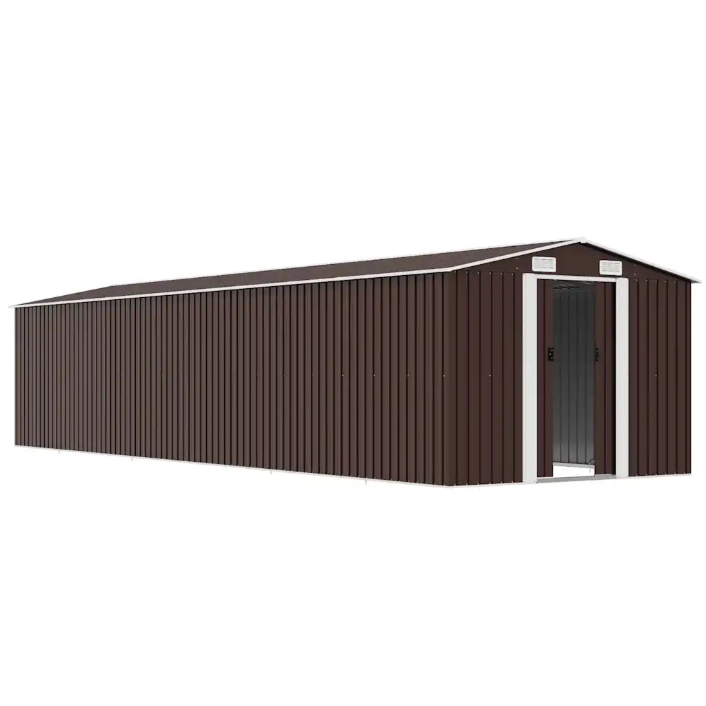 Capanno da Giardino Marrone 257x990x181 cm in Acciaio Zincato cod mxl 65806