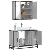 Set Mobili da Bagno 2 pz Grigio Sonoma in Legno Multistrato 3300893