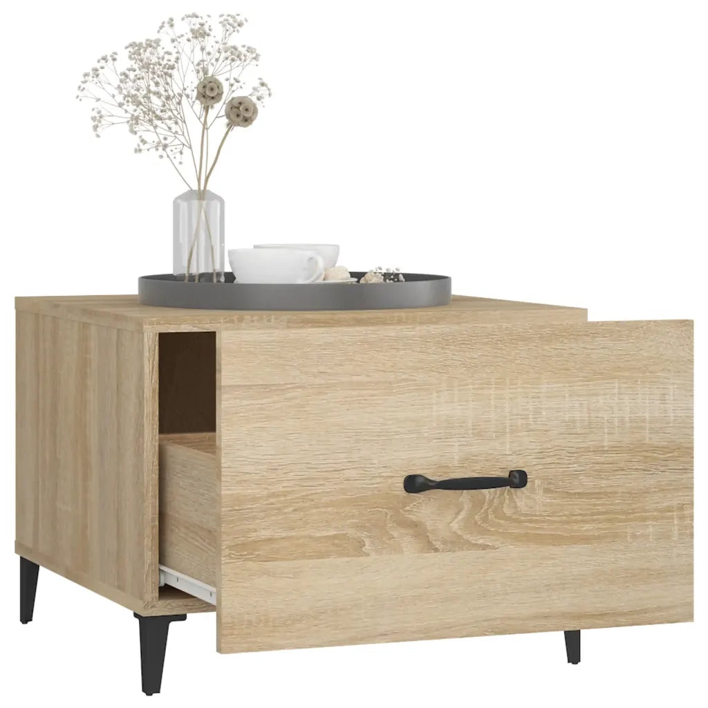 Tavolino da Salotto-Tavolino da soggiorno Gambe in Metallo Rovere Sonoma 50x50x40 cm 411763