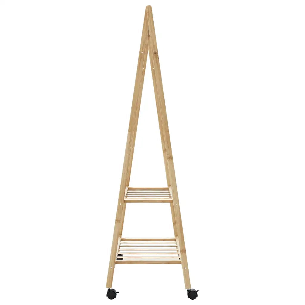 Appendiabiti con Ripiani e Ruote 96x45,5x155,5 cm in Bamb¨´ CFW1482092