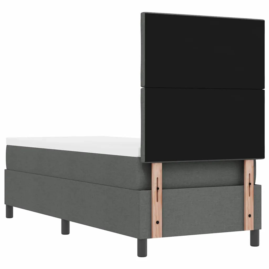 Letto a molle con materasso Grigio scuro 80 x 200 cm Tessuto 3339421