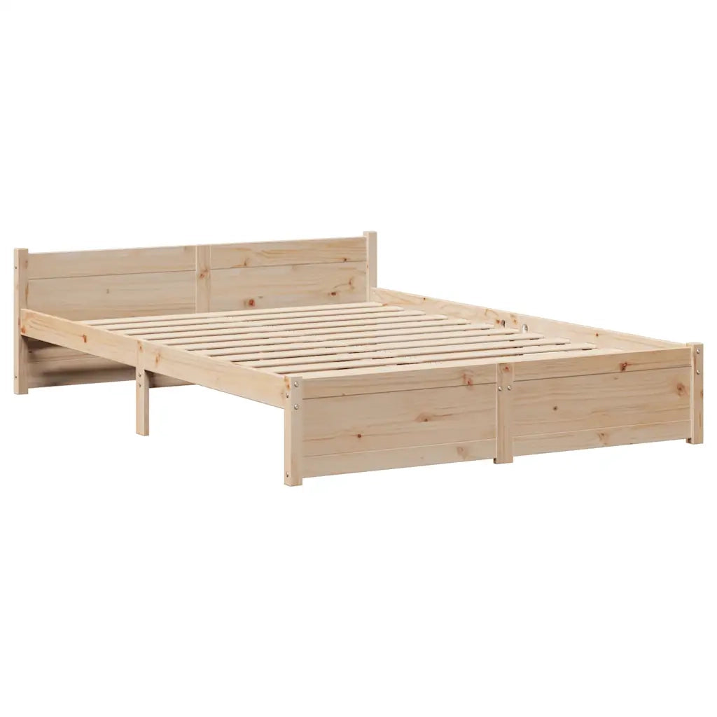 Giroletto con Testiera 140x200 cm in Legno Massello di Pino 3306762