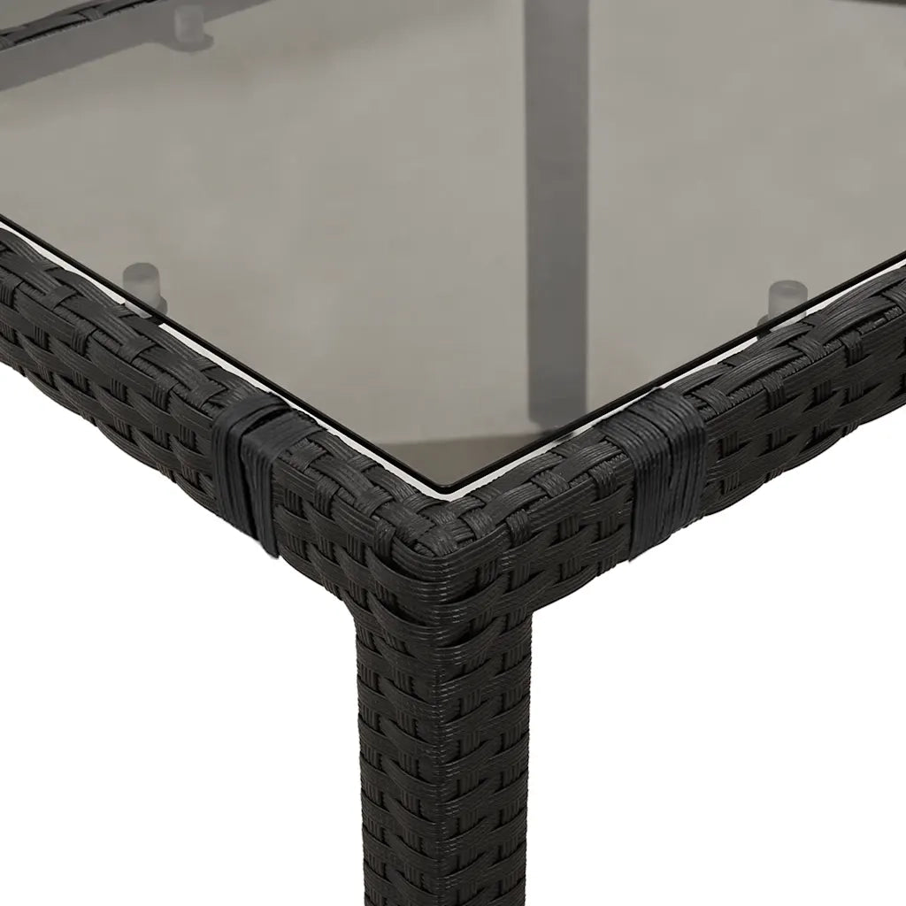 Set Bistrò da Giardino 5 pz con Cuscini in Polyrattan Nero 3277137