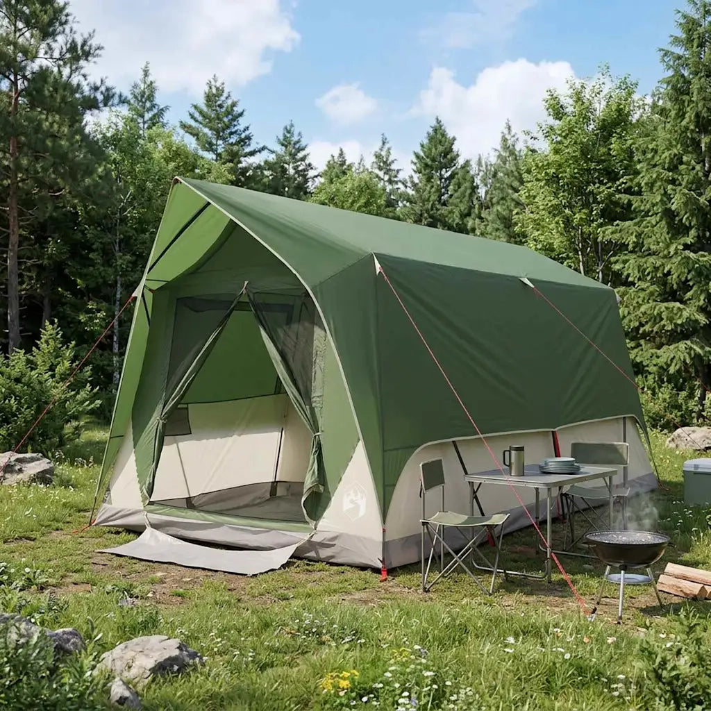 Tenda a tunnel con tetto Verde 8 persone Poliestere e Acciaio 42028657
