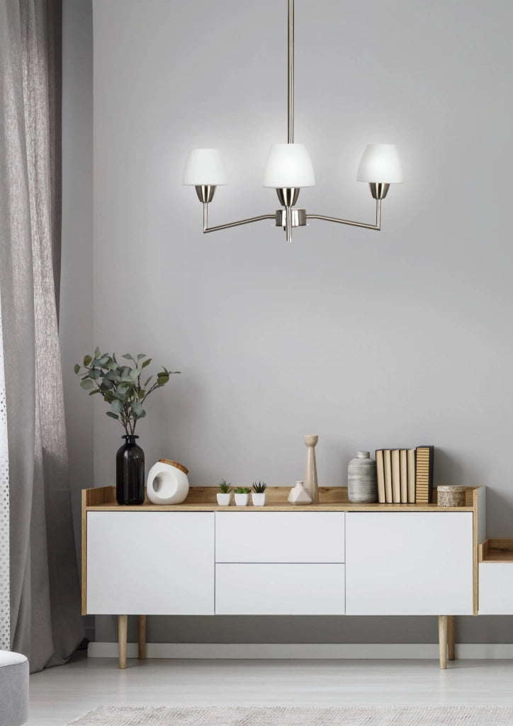 Lampadario Candellux Togo 33-10639 in argento bianco 3xG9