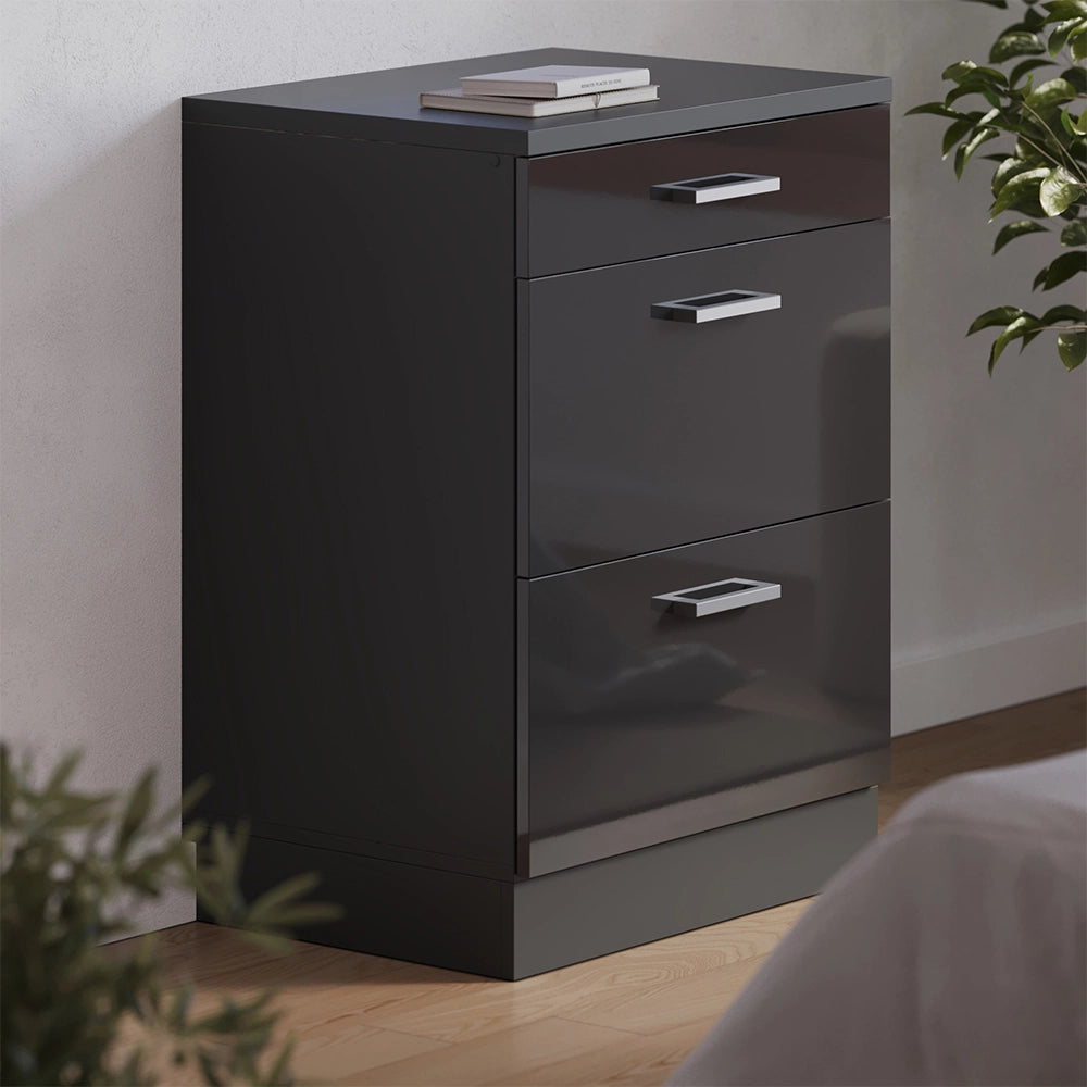 Mobile per mansarda Rion Antracite lucido/Antracite 60 x 83.8 cm senza inclinazione con 3 cassetti Vicco