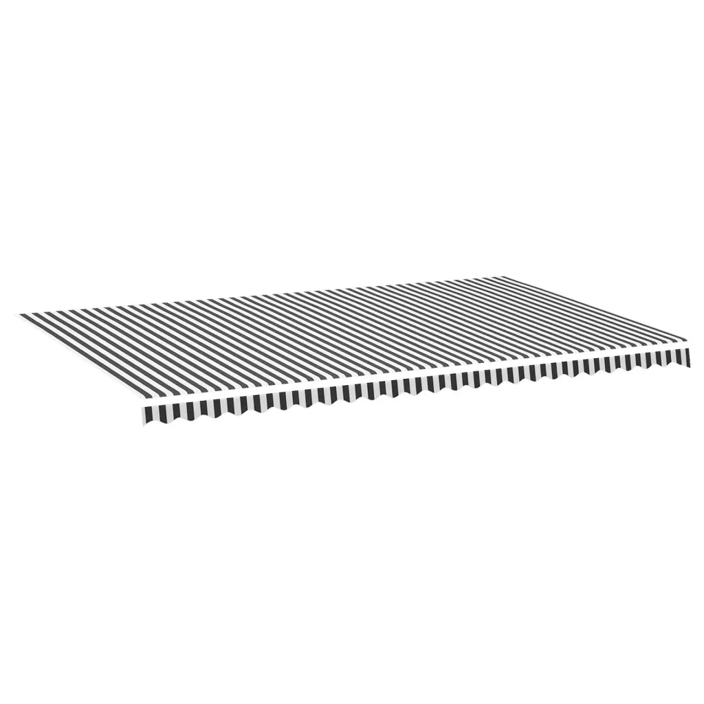 Tessuto di Ricambio per Tenda da Sole-Ricambio telo per tenda da sole Antracite e Bianco 6x3,5m