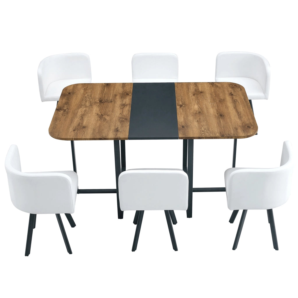 Tavolo da pranzo allungabile con sedie salvaspazio per 4-6 persone in MDF e metallo stile moderno per cucina e soggiorno