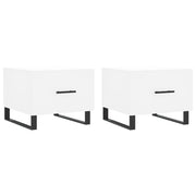 2 pz Tavolini da salotto | Tavolino da caff¨¨ | Tavolino da Soggiorno Bianchi 50x50x40 cm Legno Multistrato