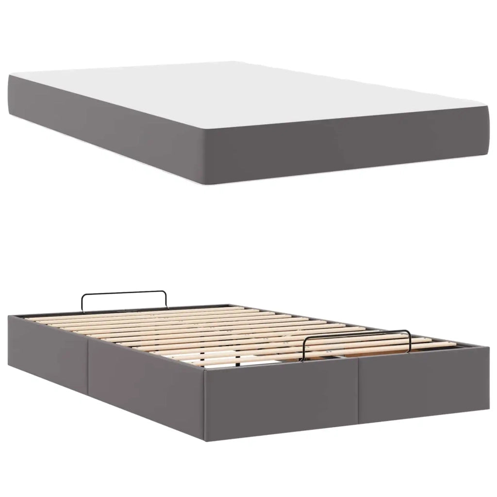 Struttura letto con materasso con materasso 2 pcs Grigio PVC