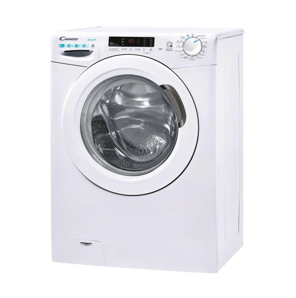 Candy Smart , Lavasciuga Slim 8+5 KG, Classe C, 1400 giri, Bianco, Vapore, Wi-Fi, CSWS4852DW3/1-11