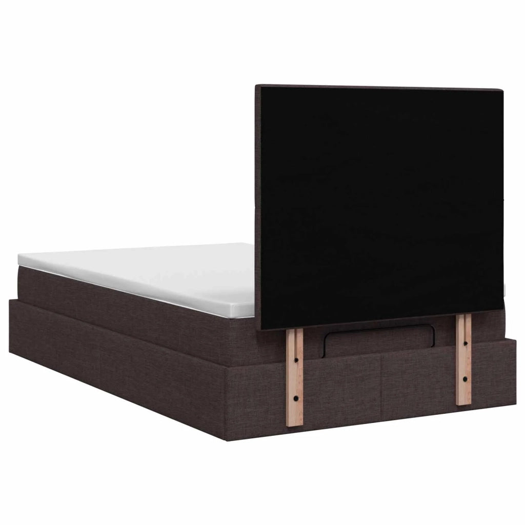 Letto ottomano con materasso Marrone Scuro 120 x 190 cm Tessuto 3457476