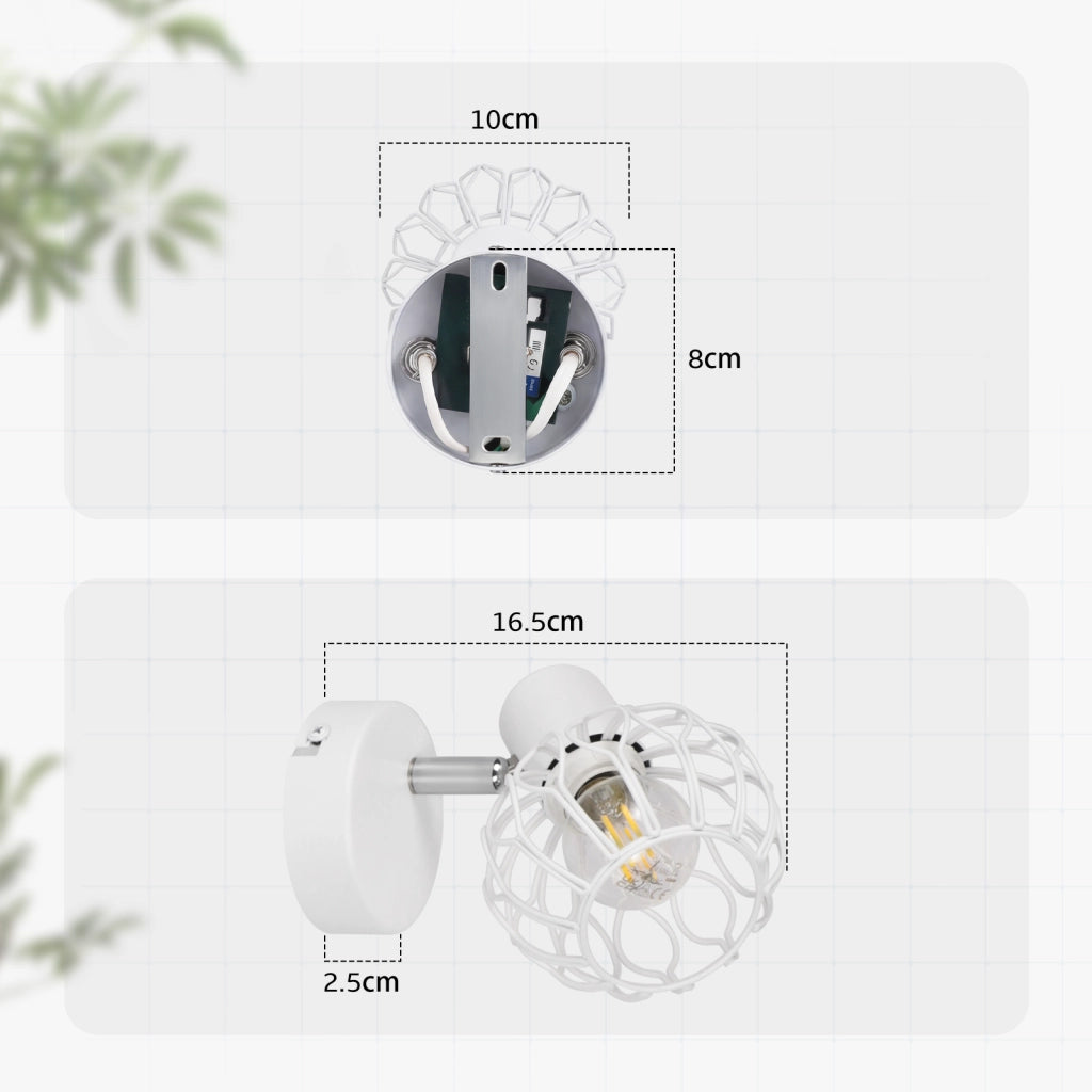 ZMH Faretto da soffitto 1 Luce Bianco E14 Metall Orientabile 350¡ã per Corridoio Cucina Camera Senza Lampadina