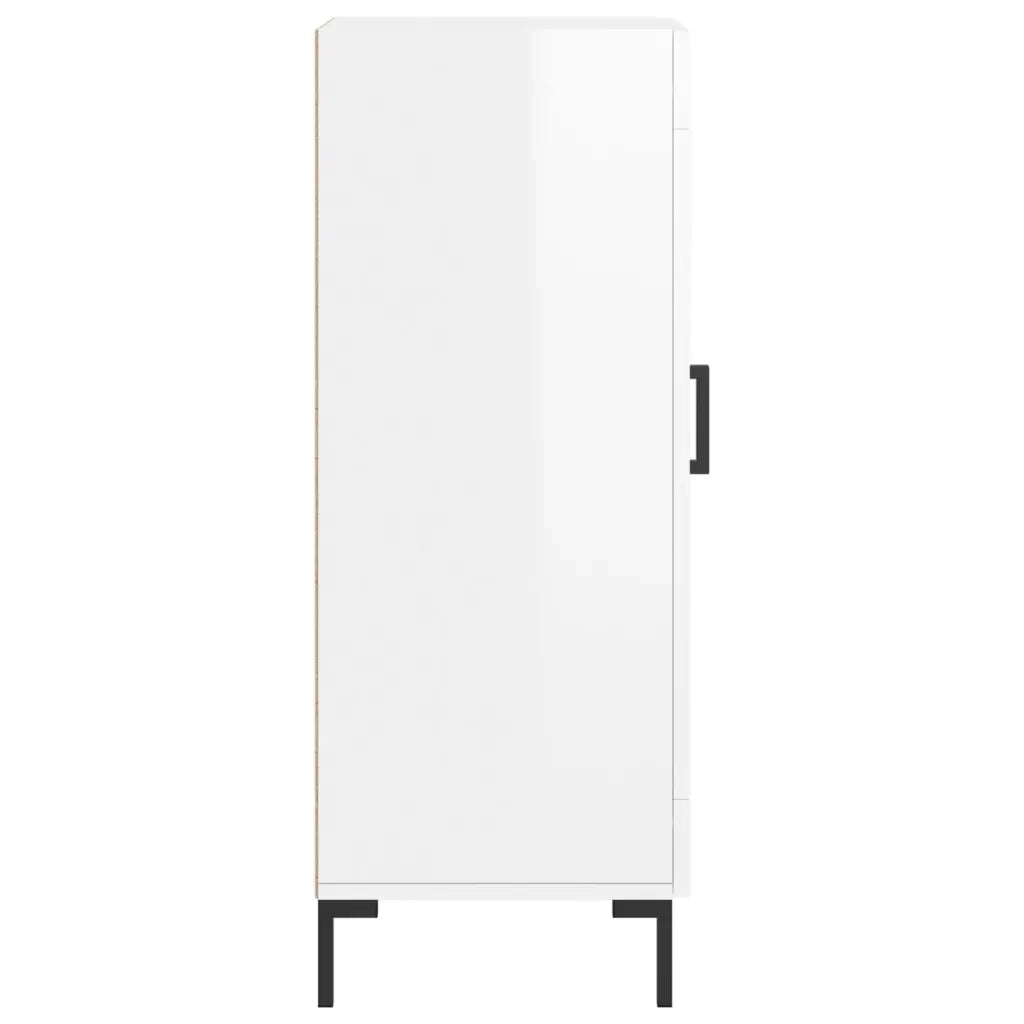 Credenza-Buffet-Armadio da cucina Bianco Lucido 34,5x34x90 cm in Legno Multistrato 366468