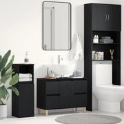 Mobiletto lavabo Rovere nero 80x33x60 cm Legno ingegnerizzato