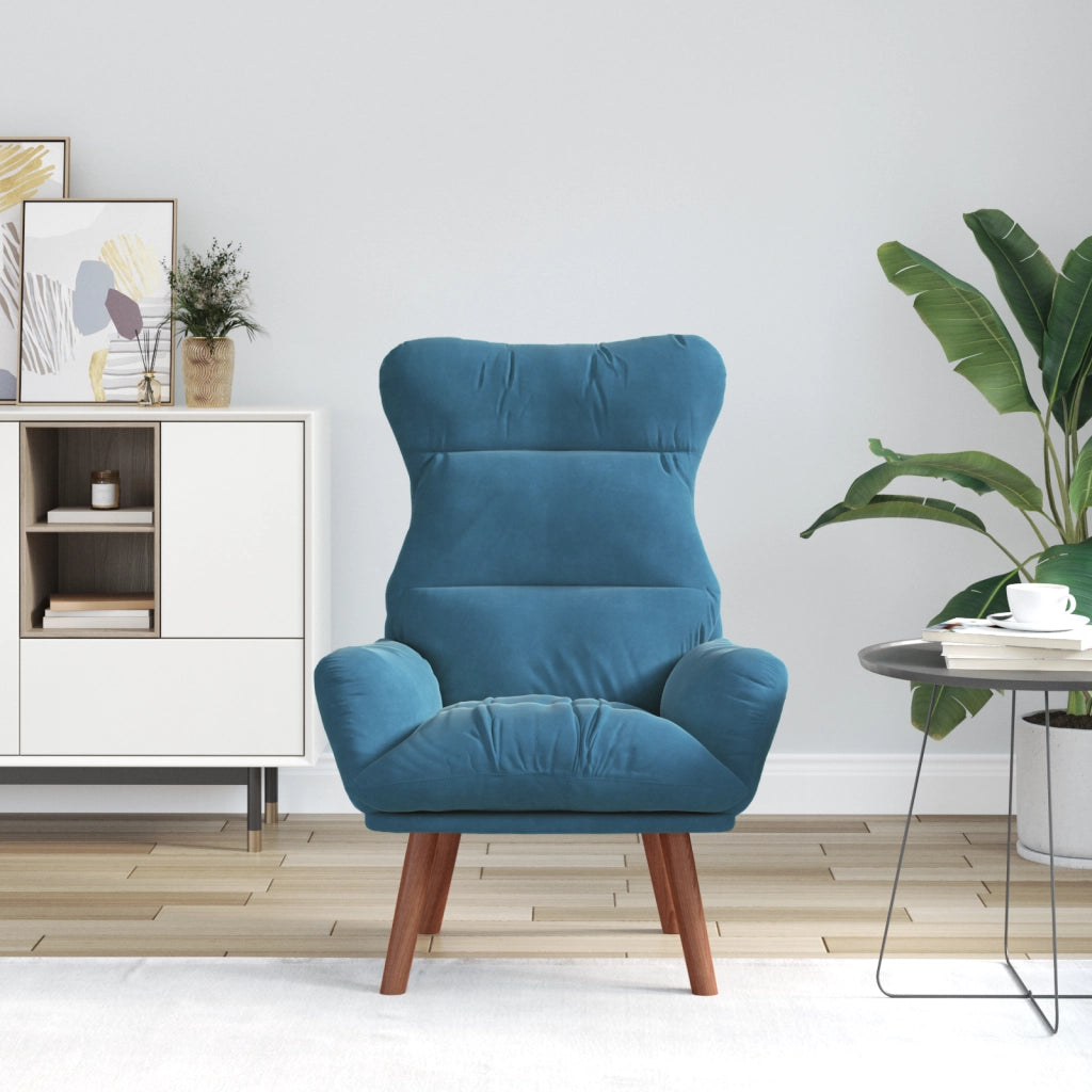 Poltrona Rilassante in Velluto Blu