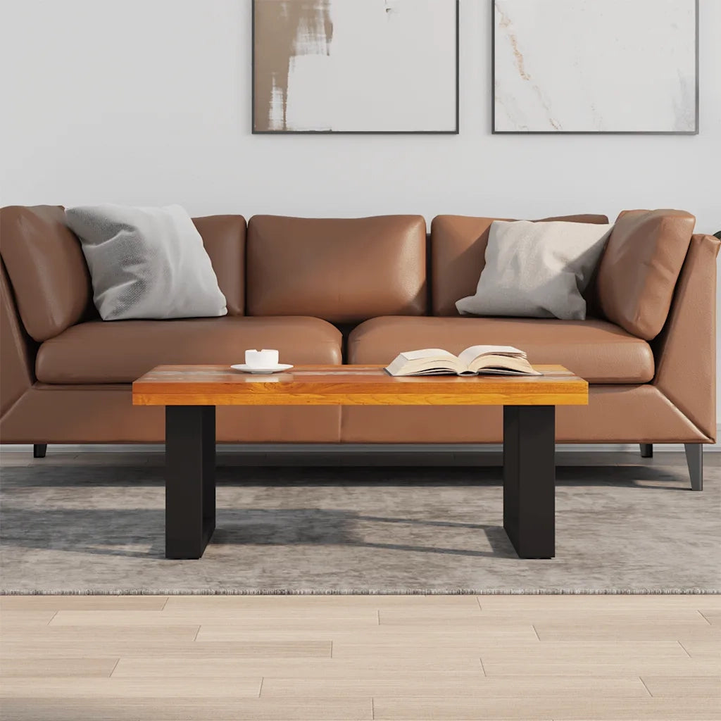 Tavolino da Salotto in Legno di Teak e Resina 100x50 cm 243467