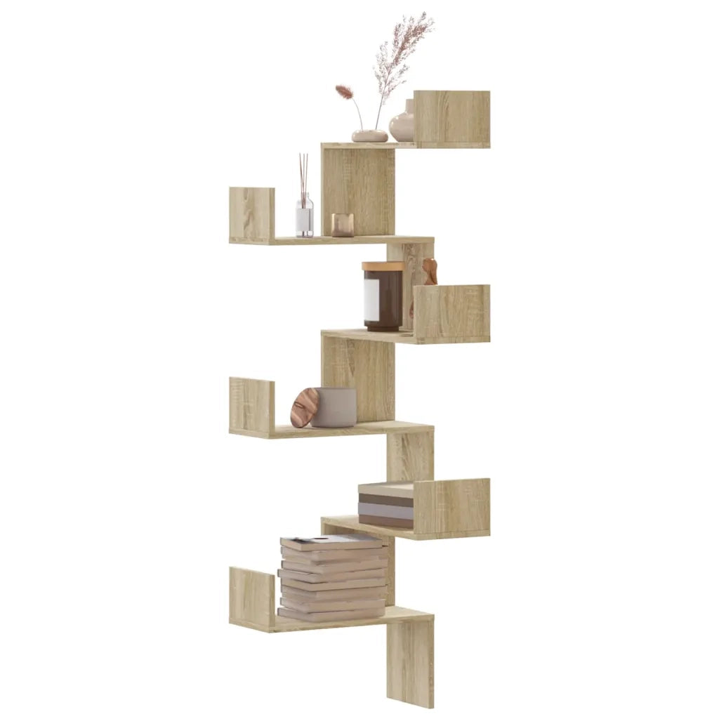 vidaXL Scaffale Angolare a Muro Sonoma 45x45x147 cm Legno Multistrato