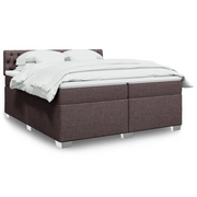 Giroletto a Molle con Materasso Marrone Scuro 200x200cm Tessuto 3286005