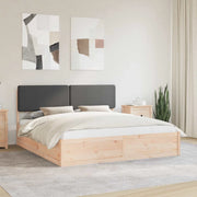 Letto con Testiera Rivestita Grigio scuro 200 x 200 cm