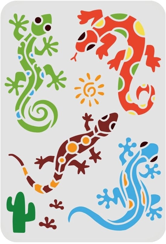 Scheda di riferimento per tartarughe 29,7 x 21 cm - Scheda riutilizzabile - Scheda per dipinti - Scheda animale - Accessori creativi - Ispirazione per il fai da te - Scheda stencil per dipinti