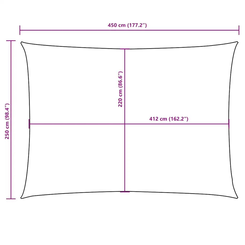 Parasole a Vela Oxford Rettangolare 2,5x4,5 m Rosso
