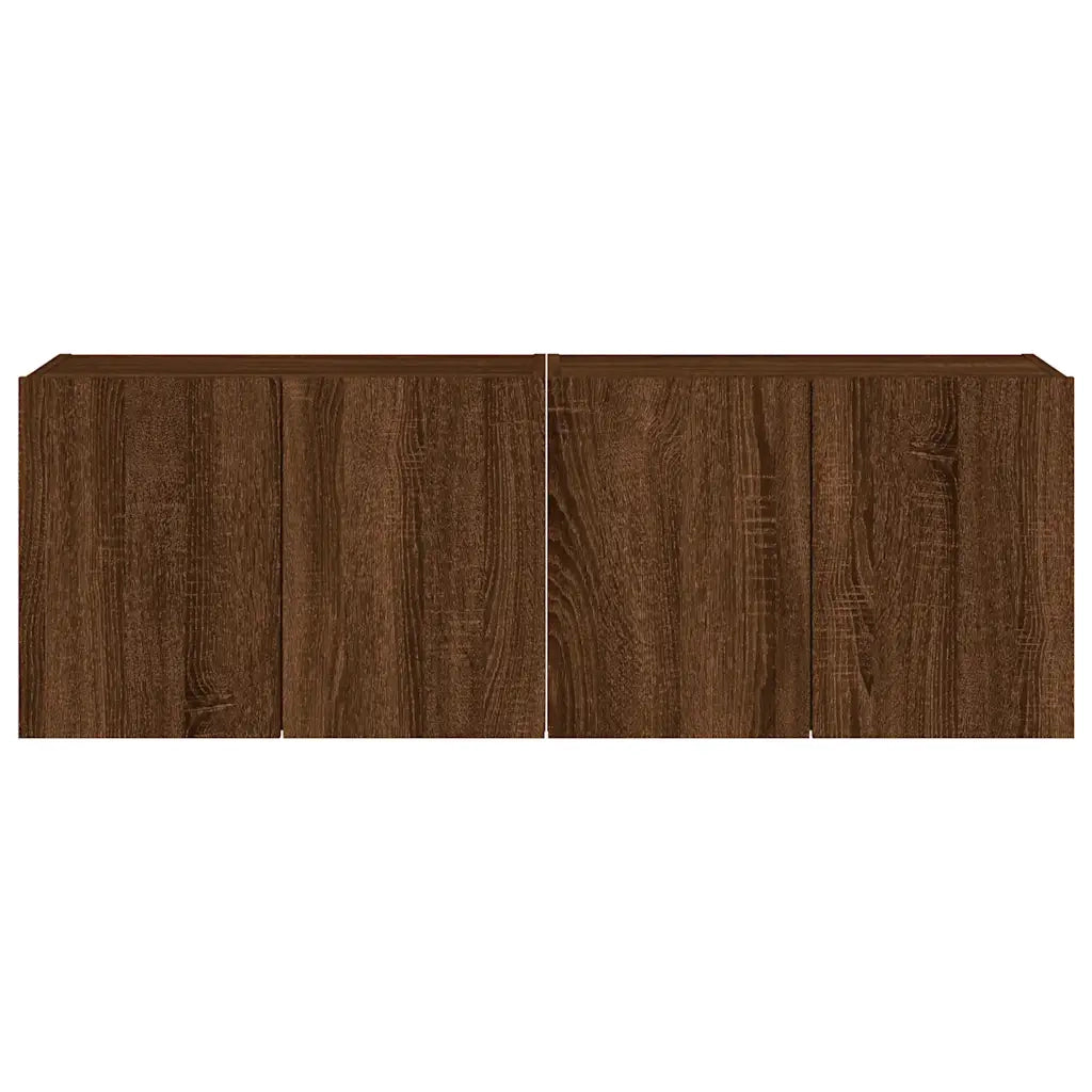 Mobili TV a Parete con Luci LED 2pz Rovere Marrone 60x35x41 cm 837315