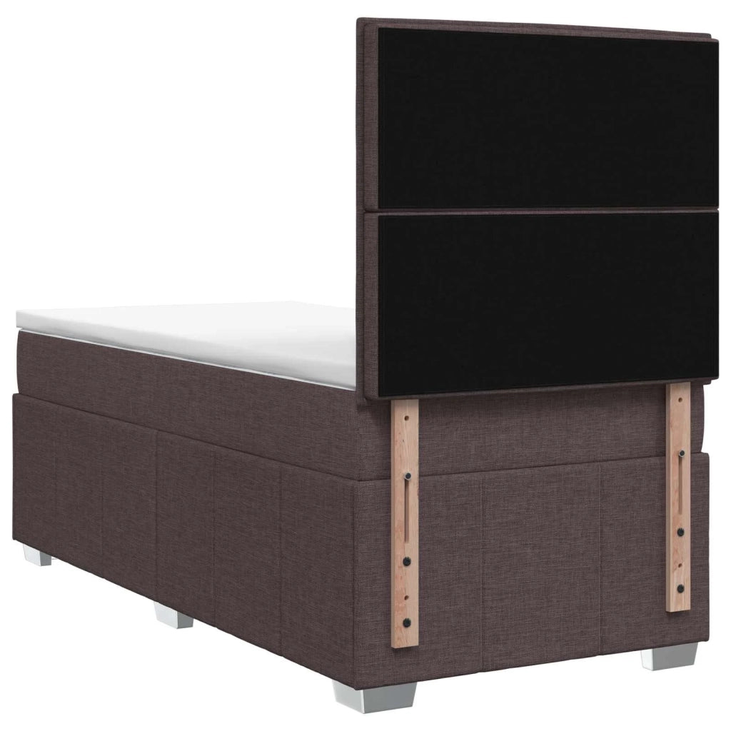 Letto Box Spring LED con Materasso Marrone Scuro 90 x 200 cm 3455524