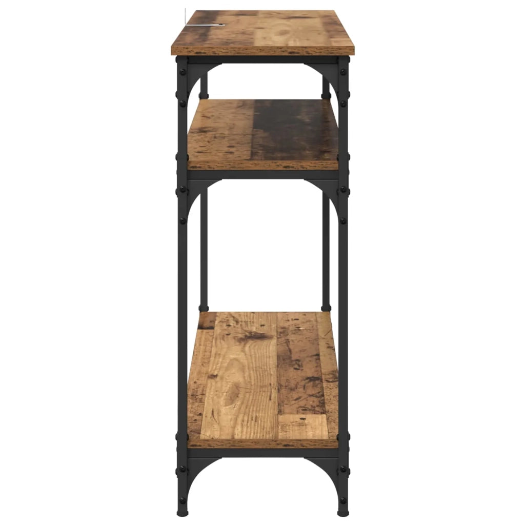 Tavolo consolle con lo scaffale Legno vecchio 100 x 29 x 75 cm