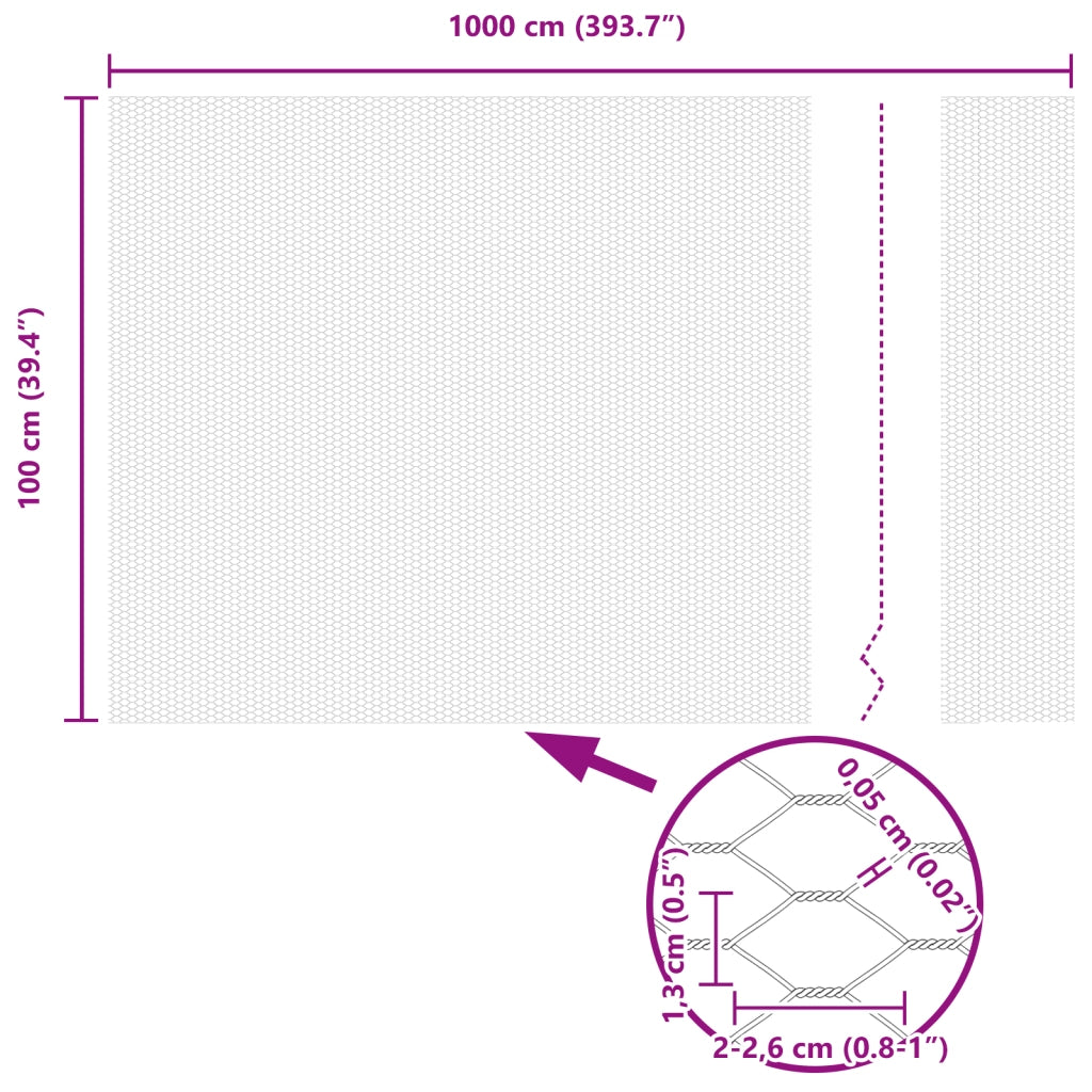 Recinzione Esagonale 1x10 m Acciaio Zincato