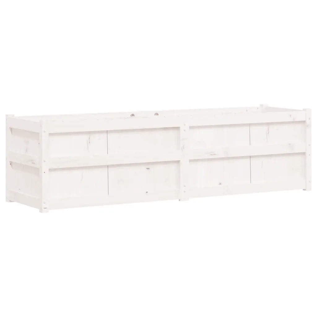 Fioriera da Giardino Bianca 180x50x50 cm Legno Massello di Pino 837505