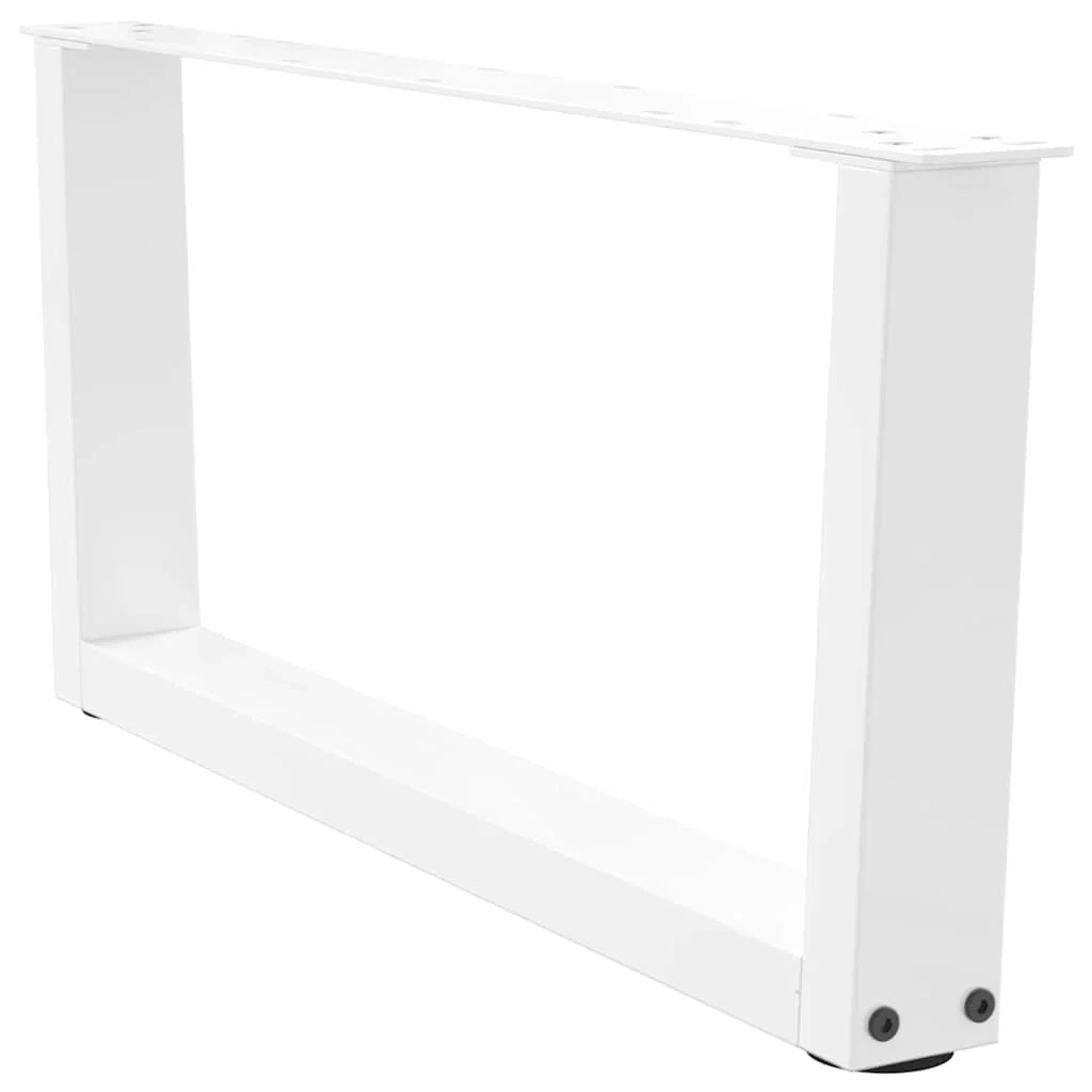 Set di 2 gambe per tavolino a V 70 x 30-31 cm con piedini regolabili design contemporaneo acciaio bianco 02_0056905