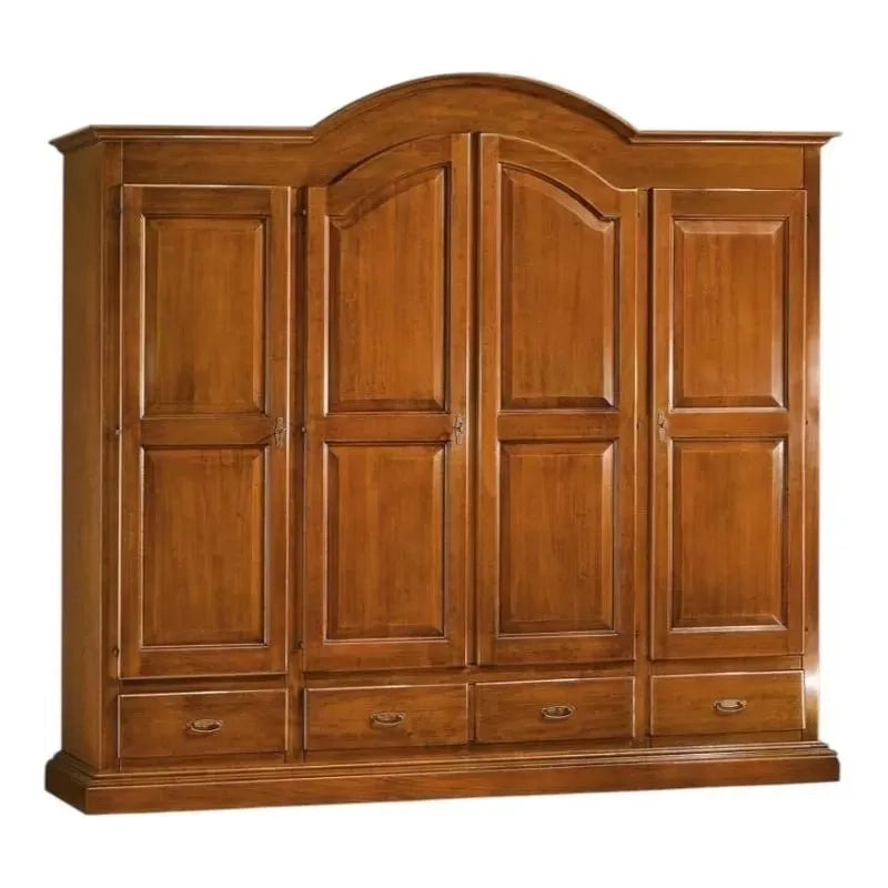 Armadio classico 4 porte 4 cassetti legno grezzo 234x60x230 (472) - Mobili 2G