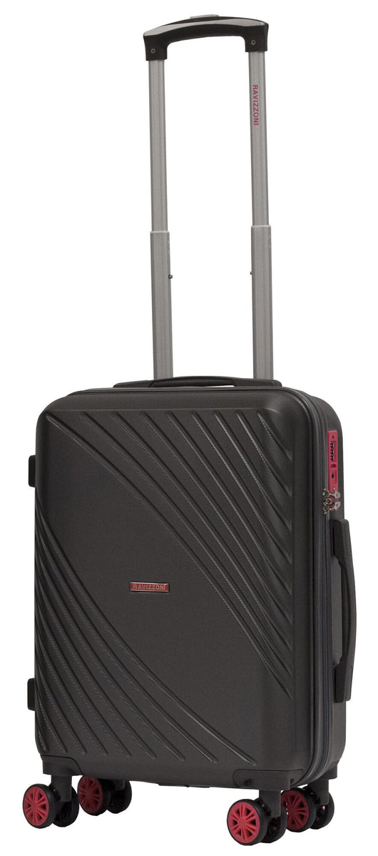 Trolley Valigia Bagaglio a Mano Rigida in ABS 4 Ruote TSA Ravizzoni Fresh Antracite e Fucsia