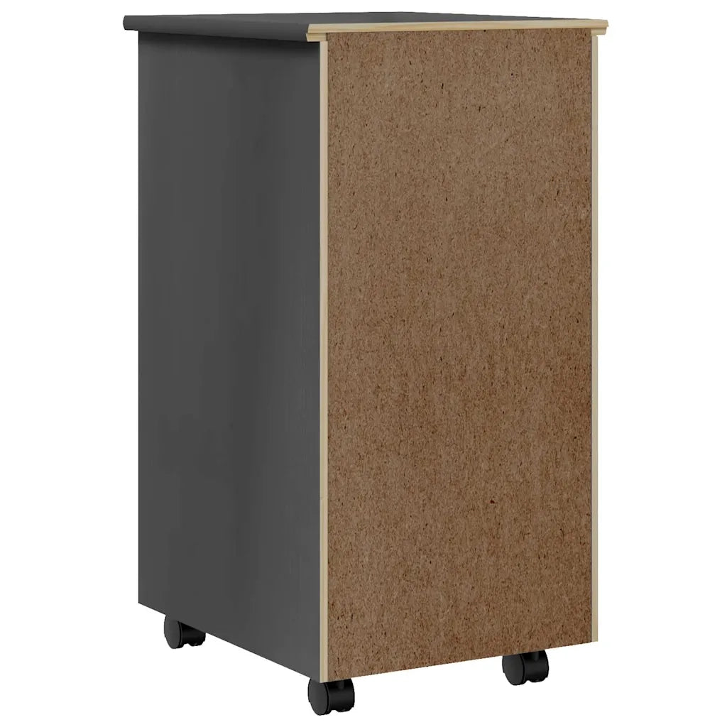 Mobiletto su ruote con ampi cassetti scrivania da ufficio 34 x 39 x 65,5 cm legno di pino grigio 02_0047173