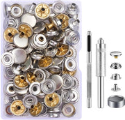 Set di Drukknopen 32 pezzi - Acciaio Inossidabile - Kit di Fai da Te - Ferretti di Chiusura - Progetti DIY - Scatola di Ripostiglio