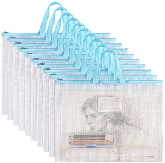 Documentario waterdicht - Cartellone A3 - Mappe documenti portatile - 10 pezzi - 44 x 33,5 cm - PVC resistente alla abrasione