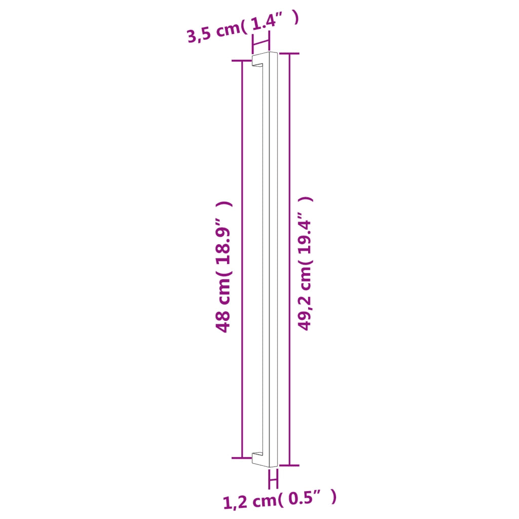 Maniglie per Mobili 10 pz Nere 480 mm in Acciaio Inox