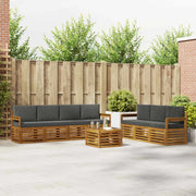 Set divani 8 pcs Naturale e Antracite Legno di Acacia Massello 3374477