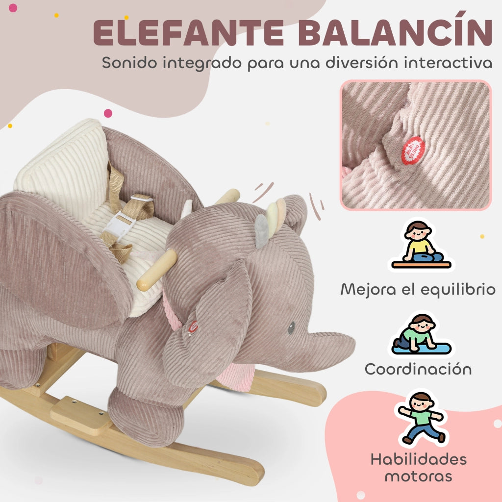 Dondolo per Bambini con Suono ¨C Zephmum ¨C Legno Naturale