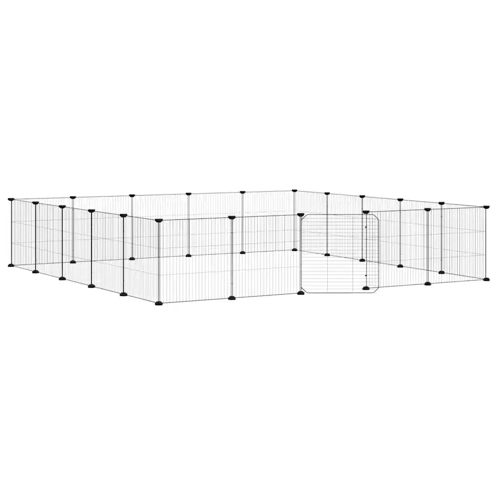 Gabbia per Animali 20 Pannelli con Porta Nera 35x35 cm Acciaio 3114025
