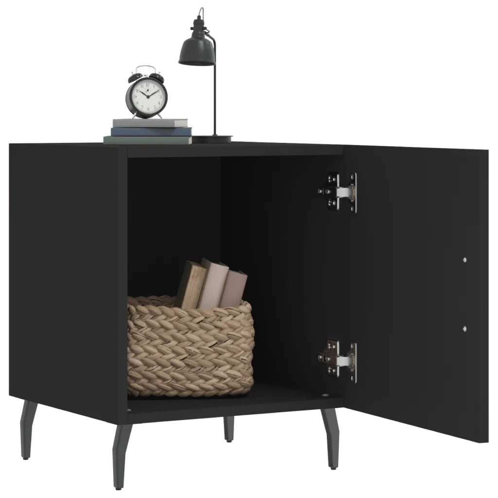 Comodino | Armadio da Notte | Mobiletto da notte Nero 40x40x50 cm in Legno Multistrato